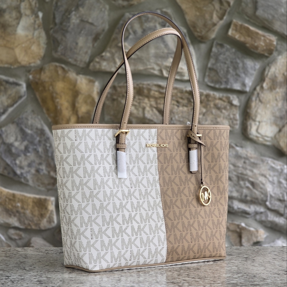 Michael Kors Jet Set Logo Color-Block Medium Carryall Tote
